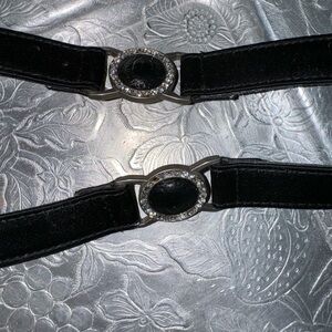 Gianni Versace black velvet belt with swaravski crystal details